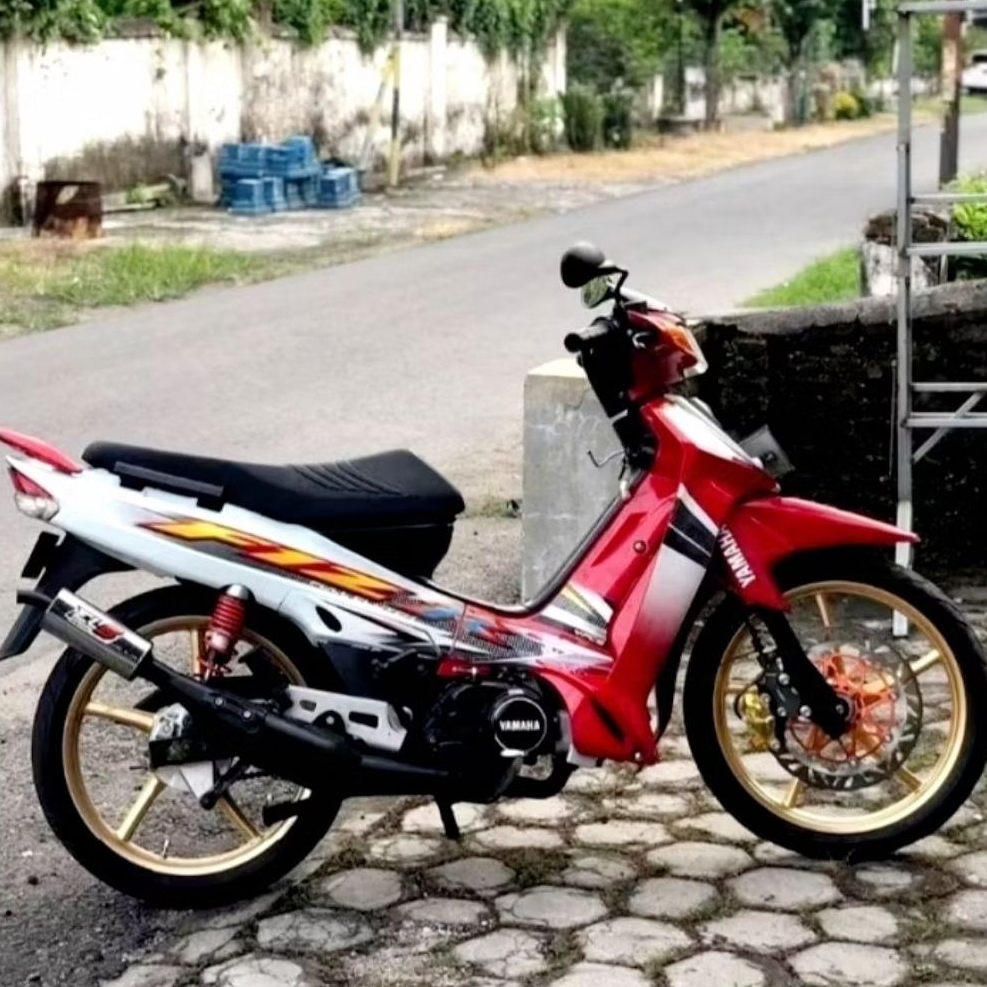striping lis sticker standar motor yamaha fiz r 2004 body merah putih