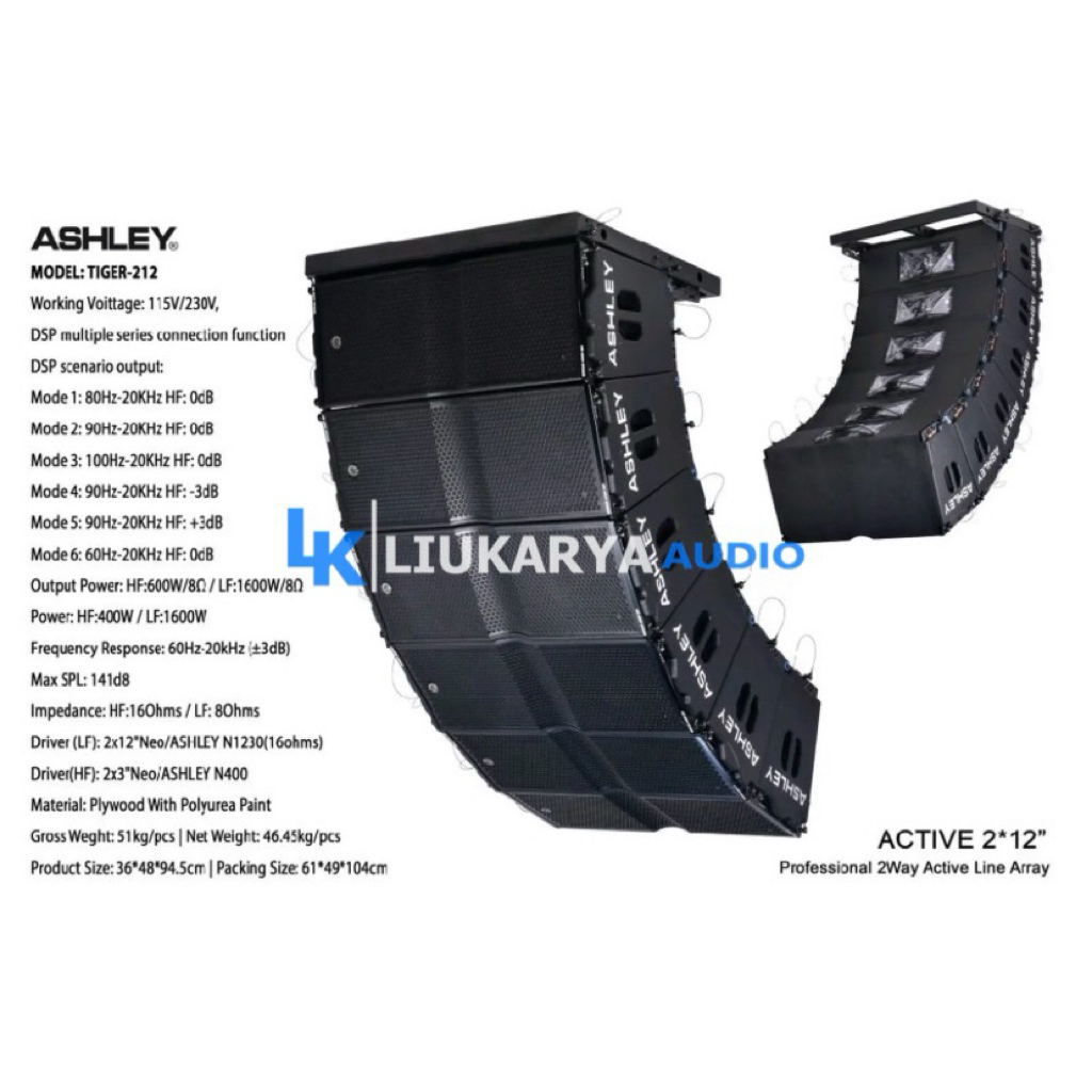 Line Array Ashley Tiger 212 LA Active Line Array