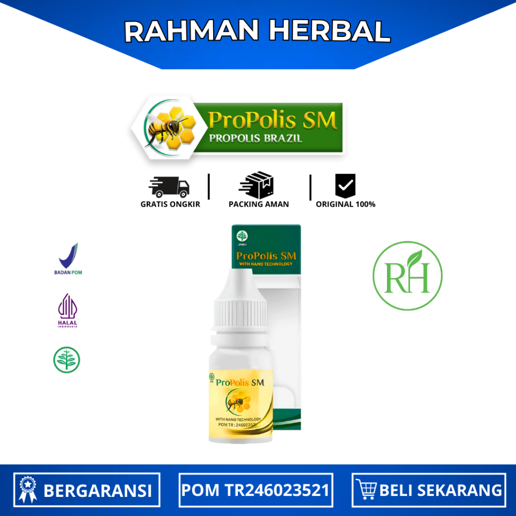 Obat Sariawan, Obat Amandel, Obat Herpes, Obat Jamur Lidah/Lidah Putih - Propolis Sm