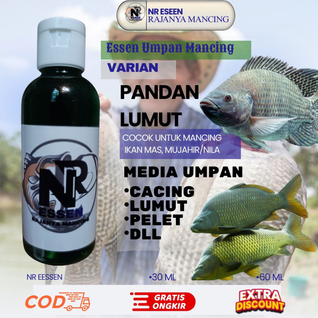 NR ESSEN AROMA PANDAN LUMUT PREMIUM SUPER 100% ESEN IKAN MAS nila mujahir lele gurame patin tawes wa