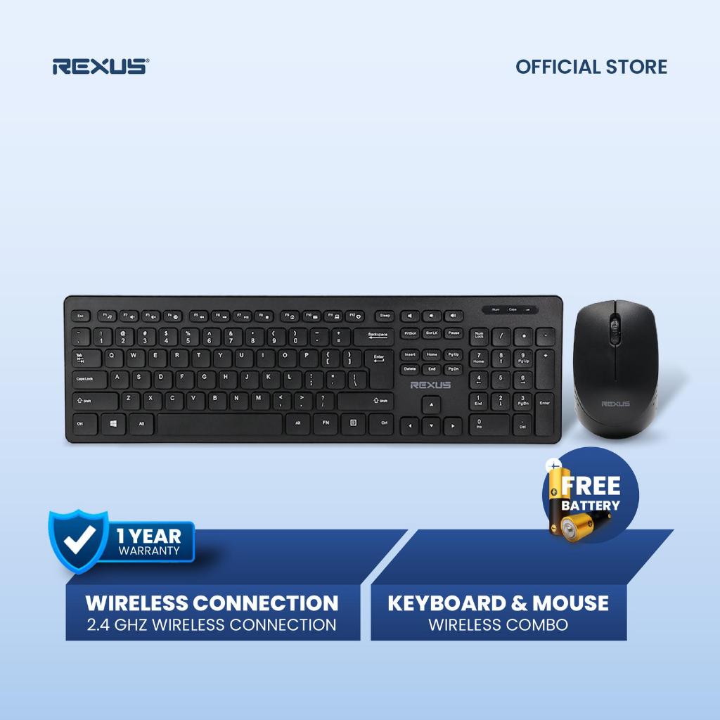 Rexus KM8 : Combo Keyboard + Mouse Wireless, Baterai Tahan Lama, Pasangan Ideal untuk Komputer Anda