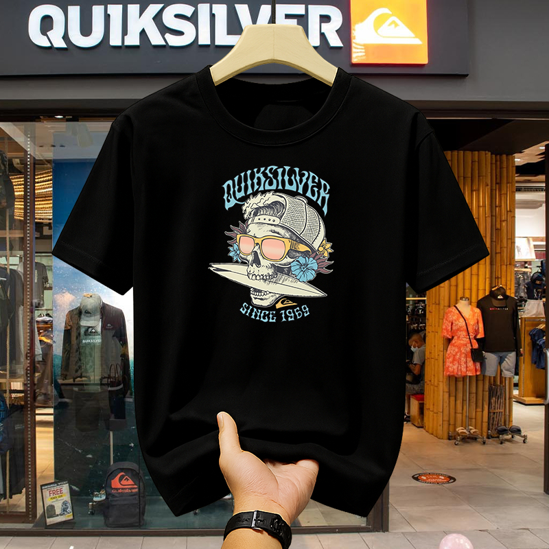 Quiksilver Kaos Pria Original Premium Cotton 100% | Kaos Surfing Lengan Pendek Streetwear Casual Har