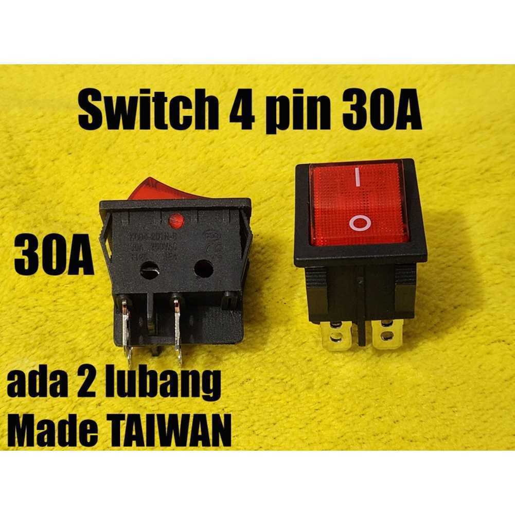 Saklar 4 Kaki 30A Merah TAIWAN / Switch 4 pin 30A Besar Mesin Las
