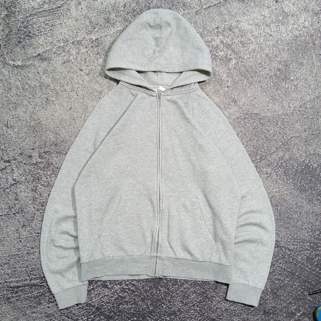 jaket Hoodie Zipper TOPTEN abu abu jaket casual murah size L