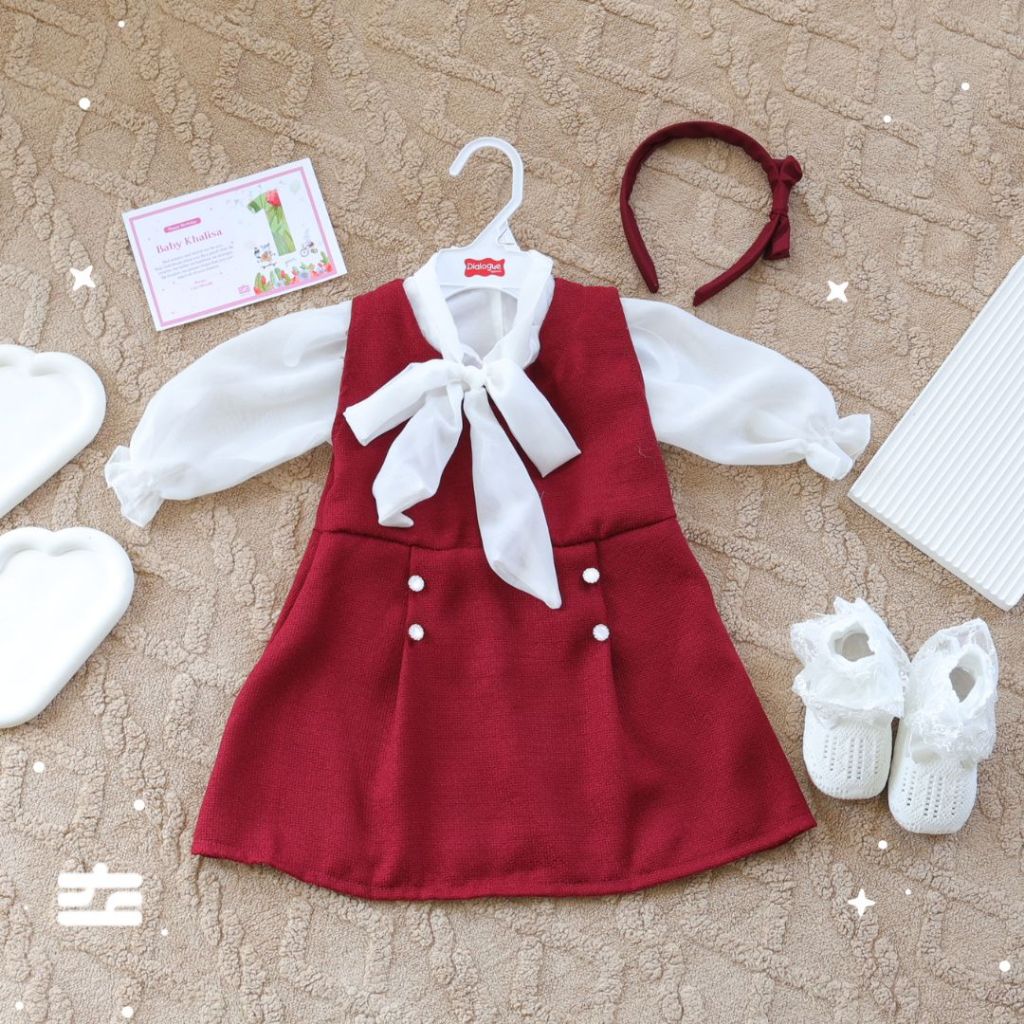 Haleys kado Bayi Dress Elegan | Kado Ulang Tahun 1 tahun Perempuan  |Baby Hampers 0-12 months/ Hampe