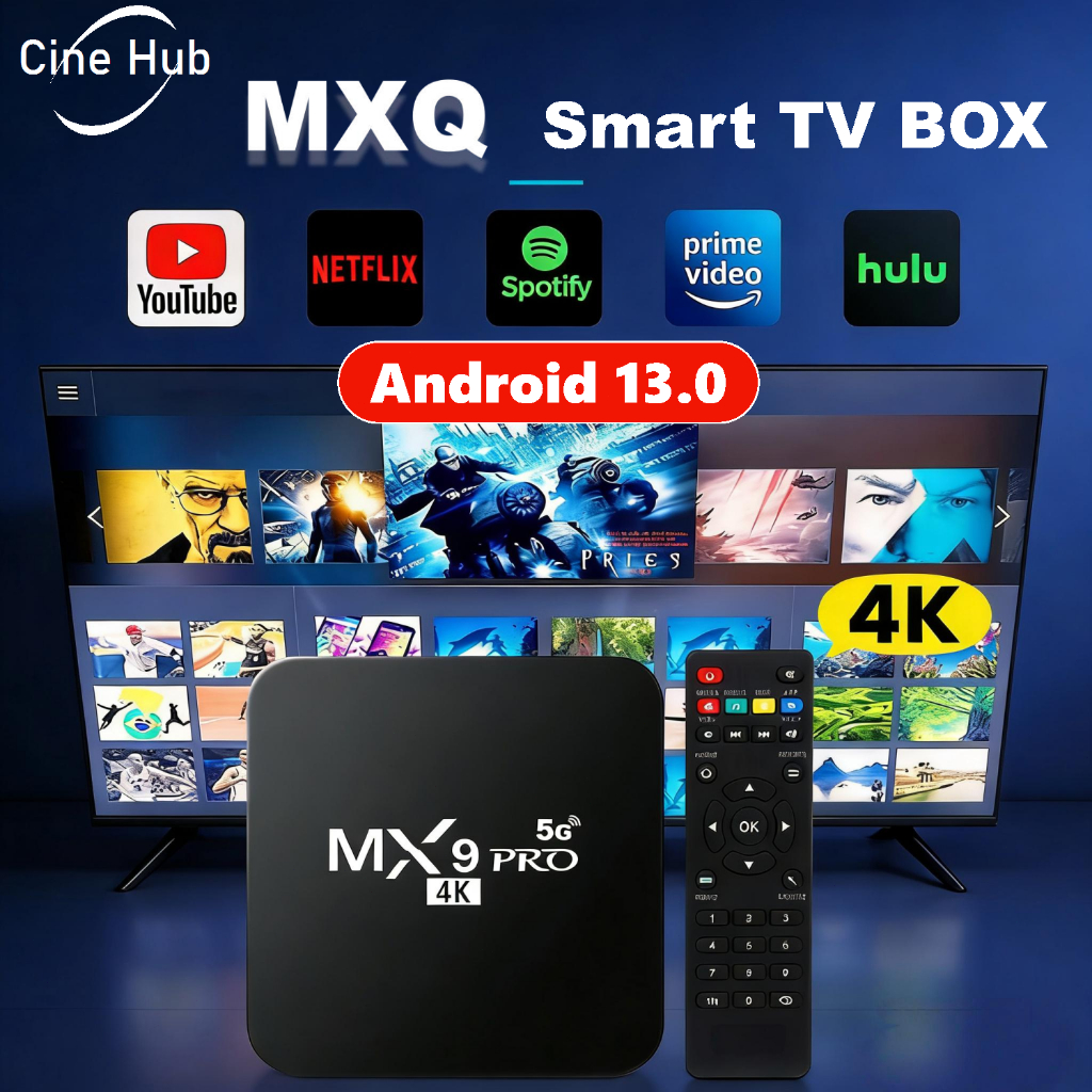 Latest MX9 Pro Android TV Box Android 13. Dual WIFI 4K HD Smart TV Box Unlocks Free Channels Netflix