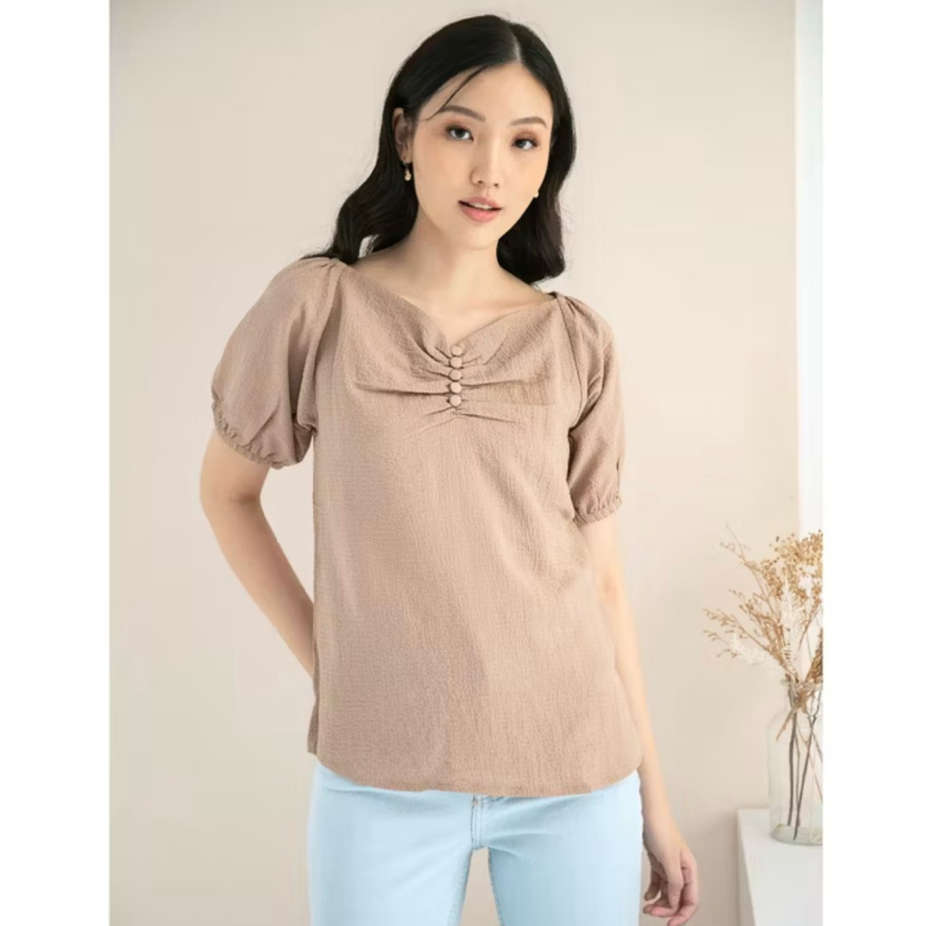 Ms Daisy Lily Crinkle Puff Sleeve Blouse