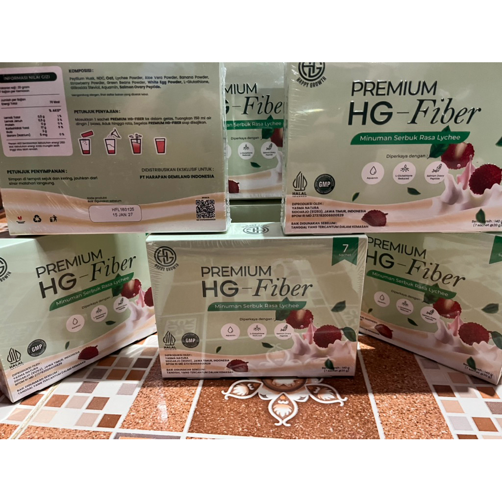 PREMIUM HG - Fiber minuman serbuk rasa lychee pembersih usus