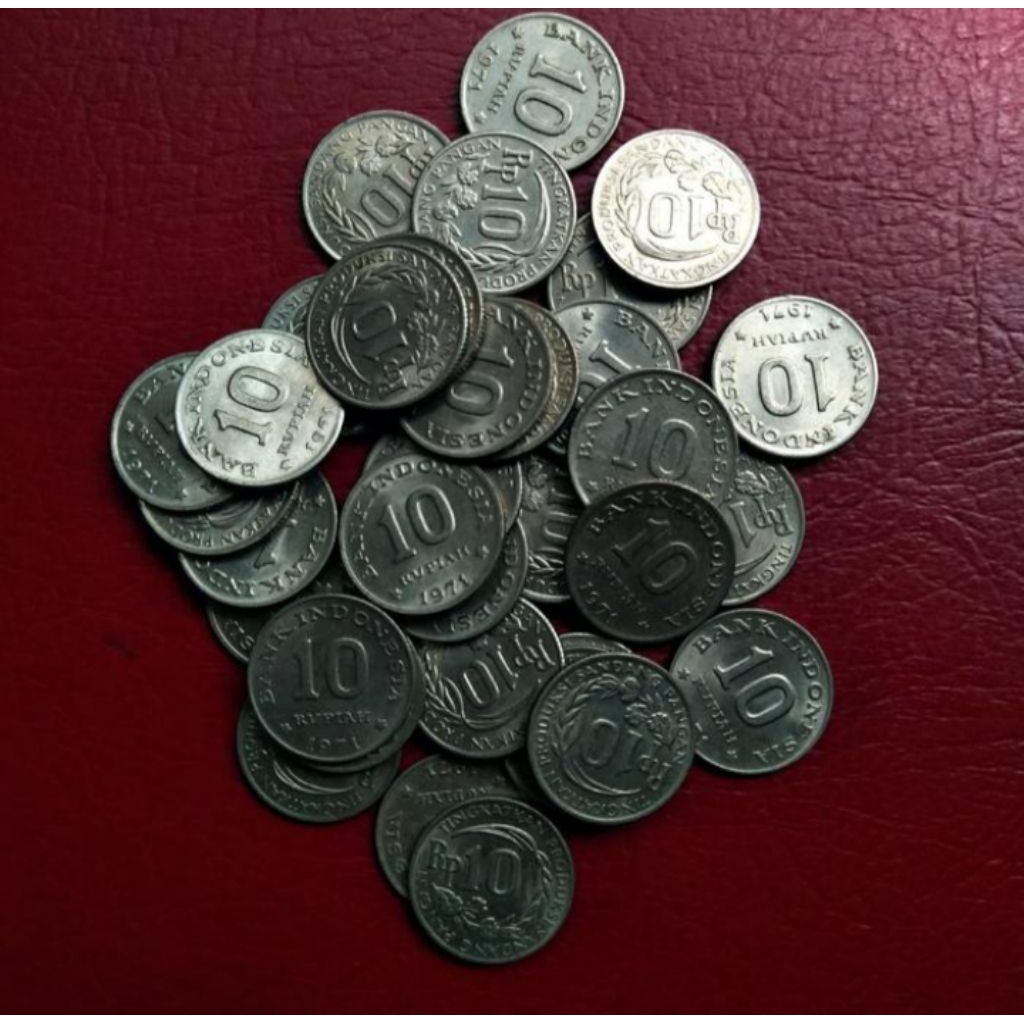 Koin CB 10 Sen Kancing Tahun 1971 Cocok Mahar Nikah Koleksi Uang Coin Logam Bekas Lama Kuno Jadul La