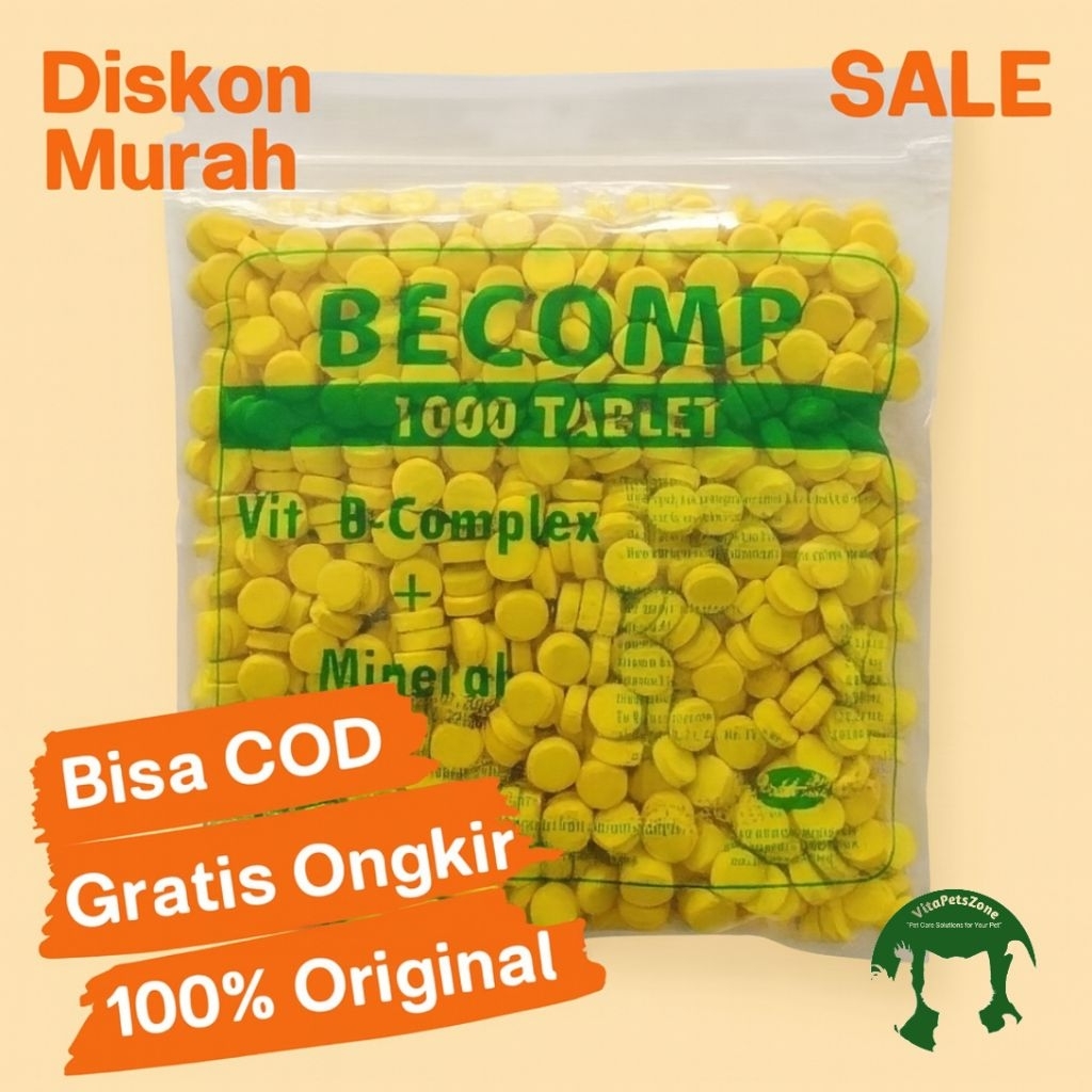 Becomp 1000 Tablet Vitamin B Complex untuk Ternak Sapi, Kambing, dan Unggas