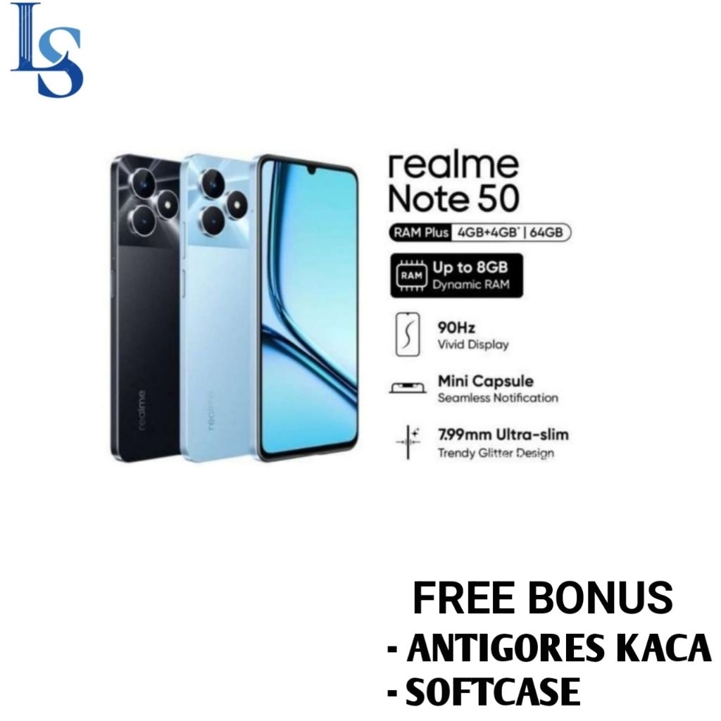 HP REALME NOTE 50 RAM 4+4/64 GB [Realme note 50 4/64 GB] GARANSI RESMI