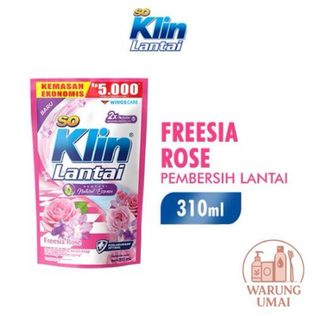 Soklin Pembersih Lantai Merah Freesia Rose Pouch 310 ML