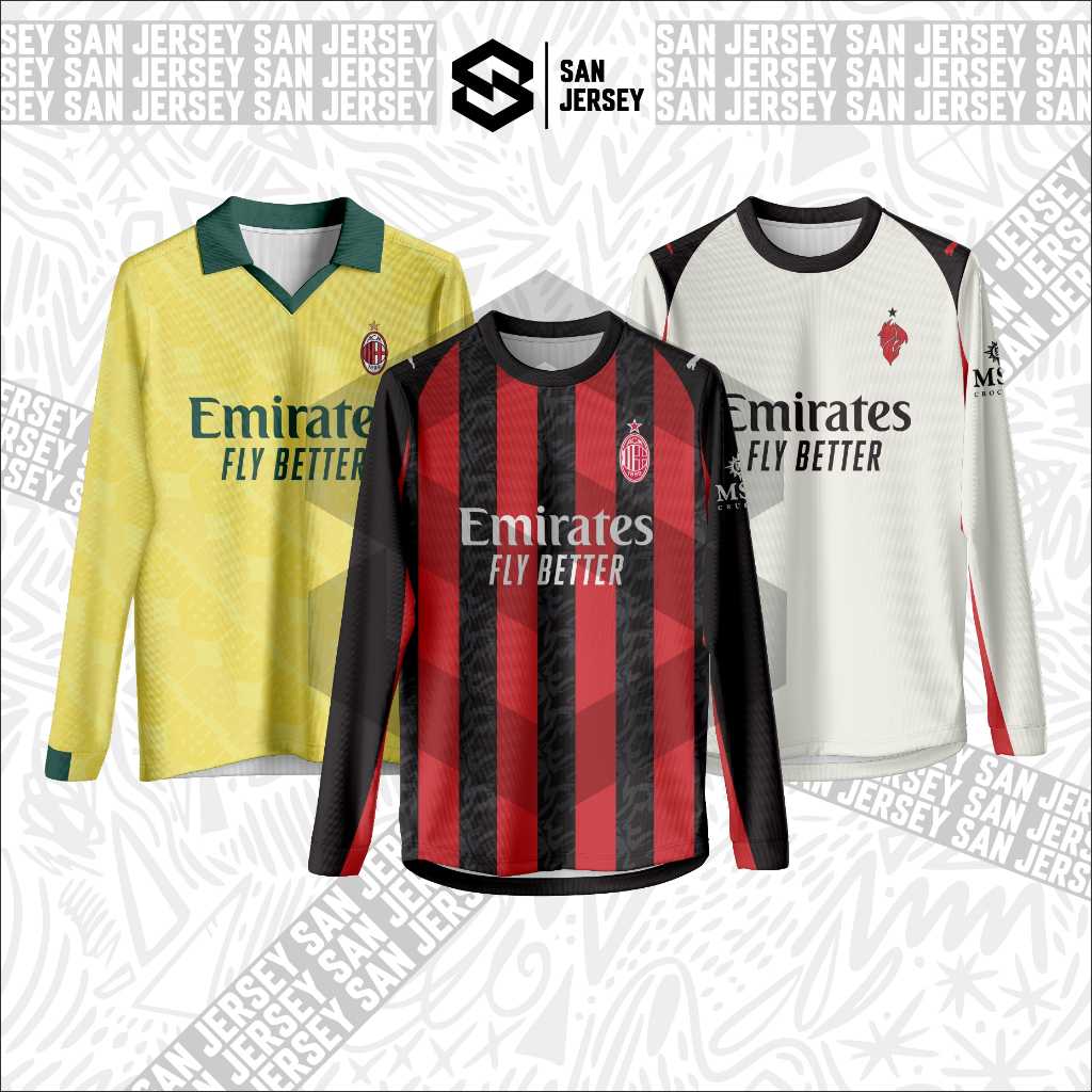 Jersey Milan Home Away Third 2025 2026 Lengan Panjang Full Printing