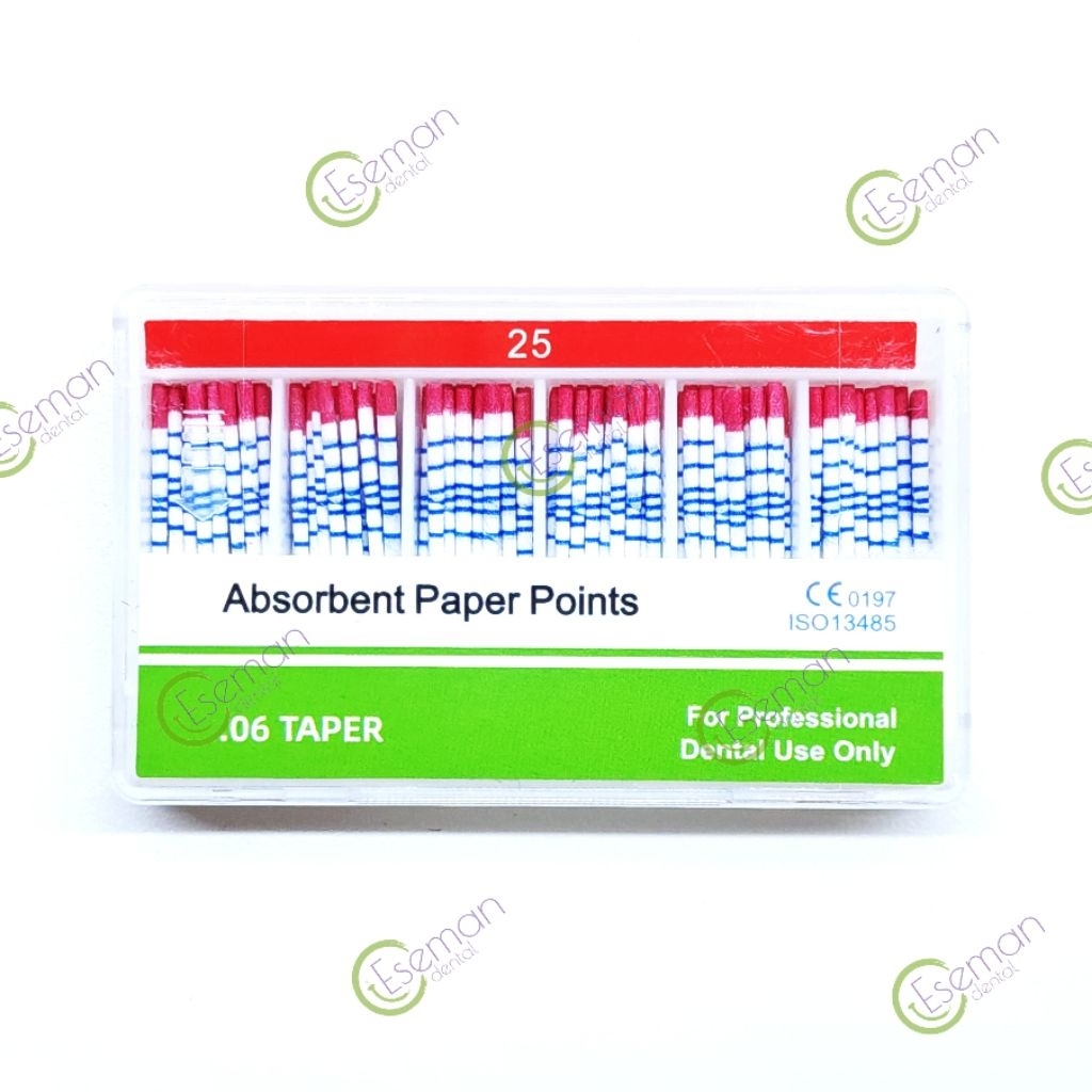 Paper Point 25 06 Absorbent Point 25/.06 nomor 25 taper 6% 0.06 Endodontic utk VDW M-Two Rotate E-Fl