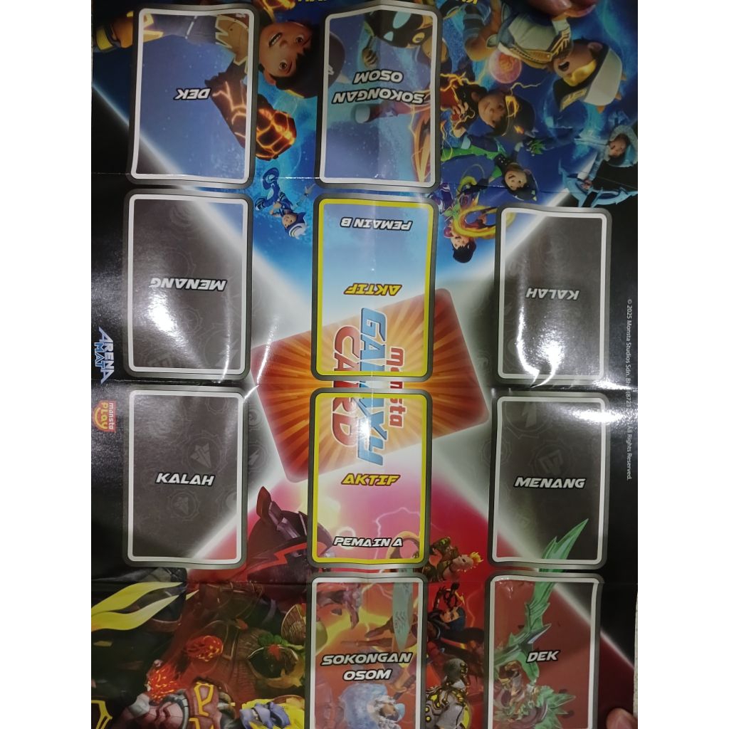 MONSTA PLAY ARENA MAT MONSTA GALAXY CARD TANPA KARTU UKURAN A3 PERMAINAN PAPAN KARTU BOBOIBOY ASLI M