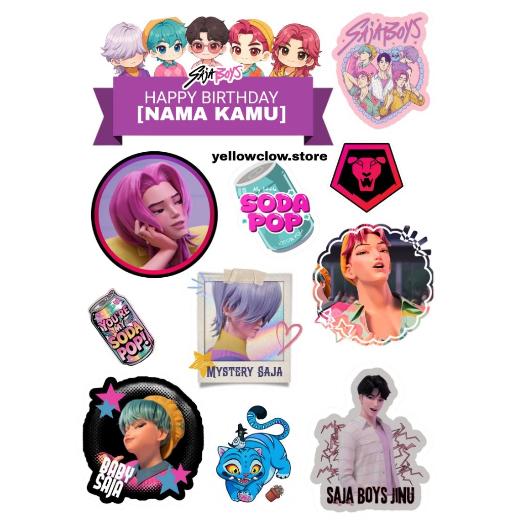 Topper Kpop Saja Boys Demon Hunter/Topper Kue Ulang Tahun Kpop Saja Boys Demon Hunter