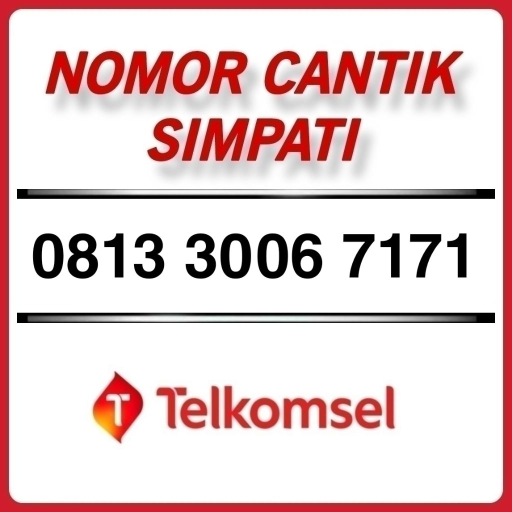 Telkomsel No Cantik Simpati 0813 3006 7171, Nomor Cantik Simpati, Nomer Cantik Telkomsel