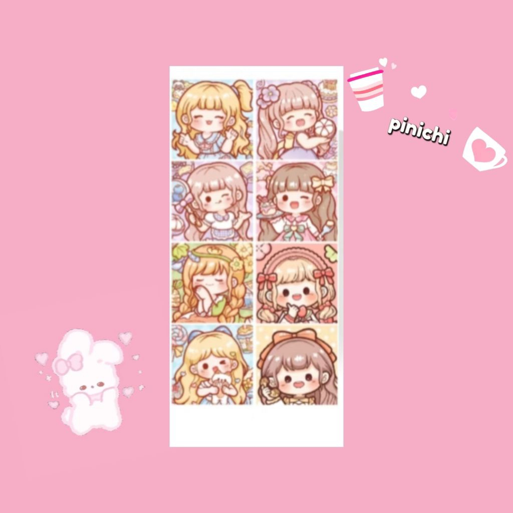 10pcs stiker girl/stiker cewek/stiker kartun/stiker cute/stiker motif kartun/stiker lucu murah/stike