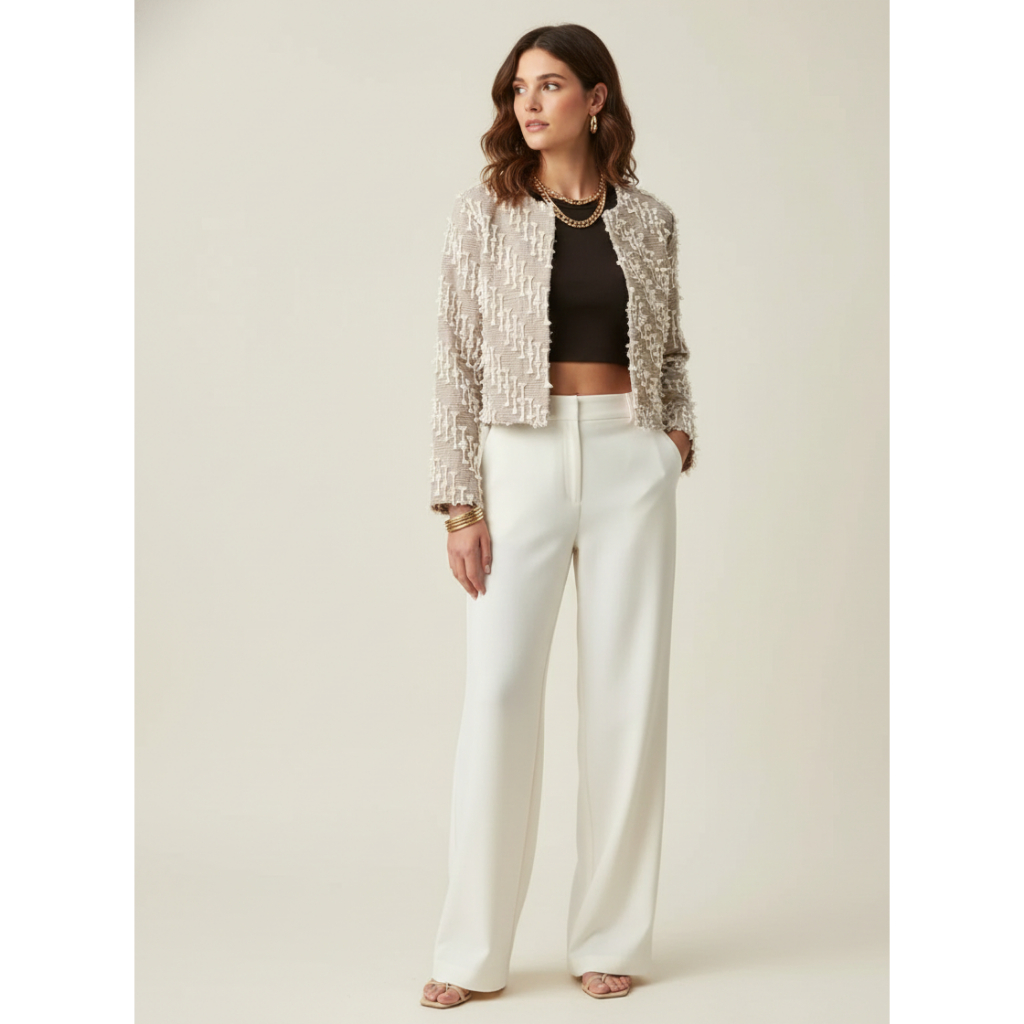 Atasan Lengan Panjang Tenun Bulu Lengan Panjang