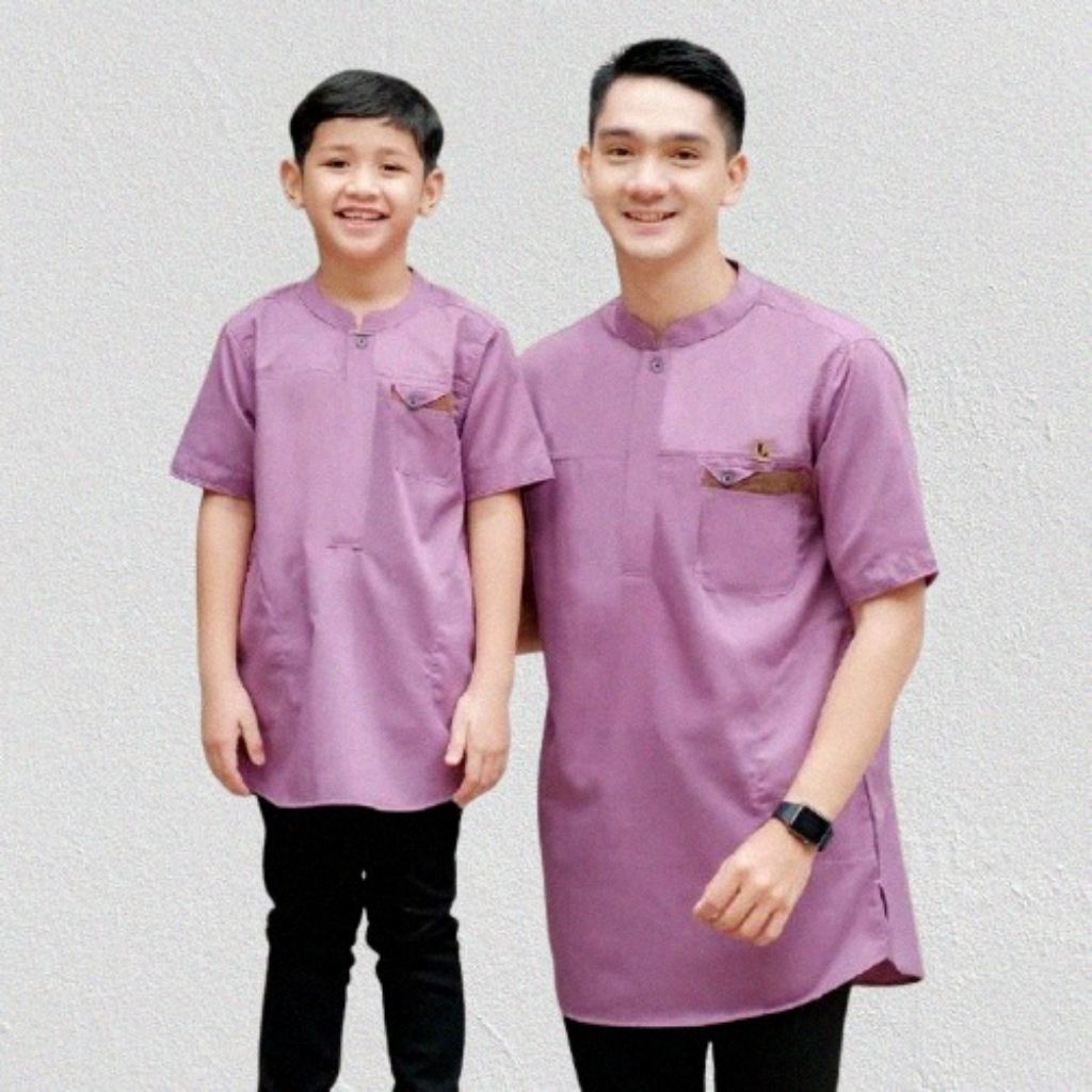 Koko Kurta Pakistan Couple Dewasa Dan Anak Koko Kurta Lengan Pendek Warna Lilac Koko Viral Terbaru D