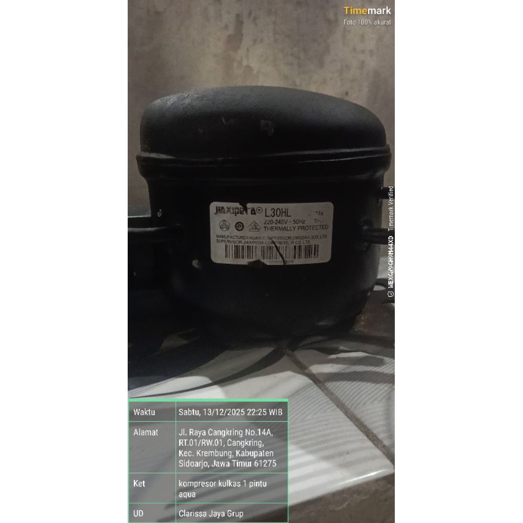 kompresor kulkas 1 pintu aqua