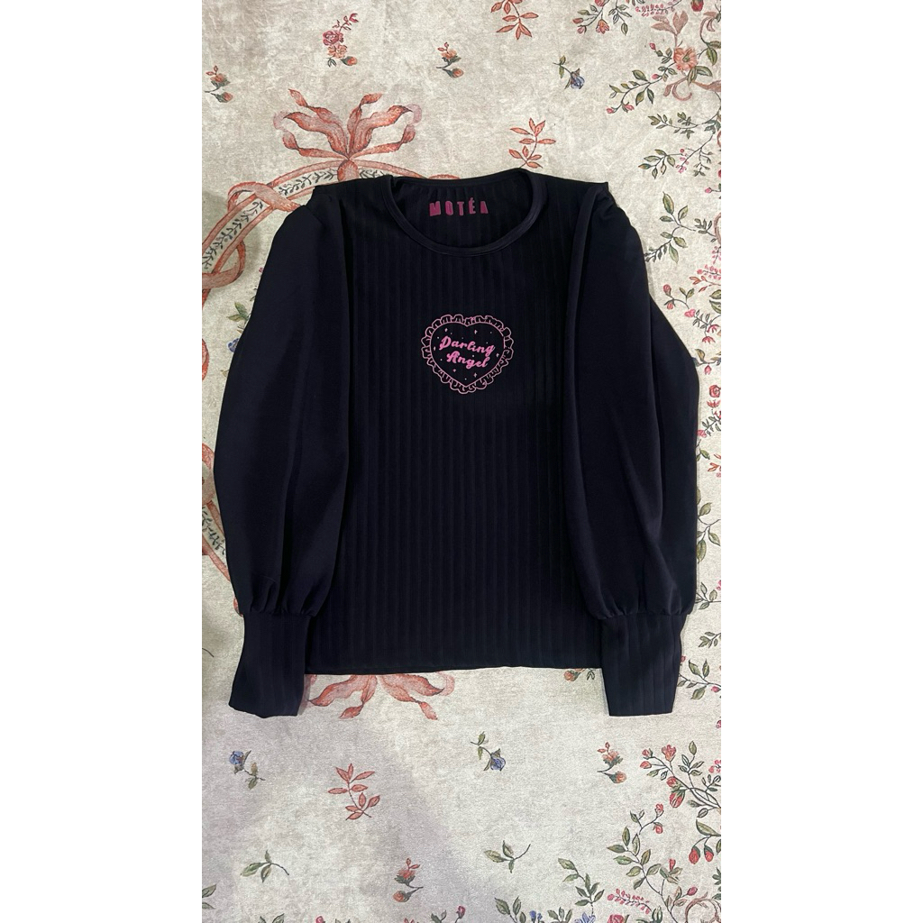 (NEW) Preloved baju lucu lengan balon warna hitam // belum pernah dipakai