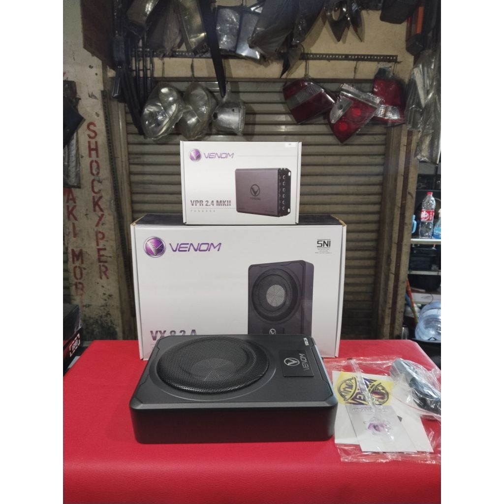 Subwoofer Kolong Aktip Bawah Jox VENOM seri VX-8.2A 8 inch / PROCESSOR VENOM VPR 2.4 MKII ORIGINAL