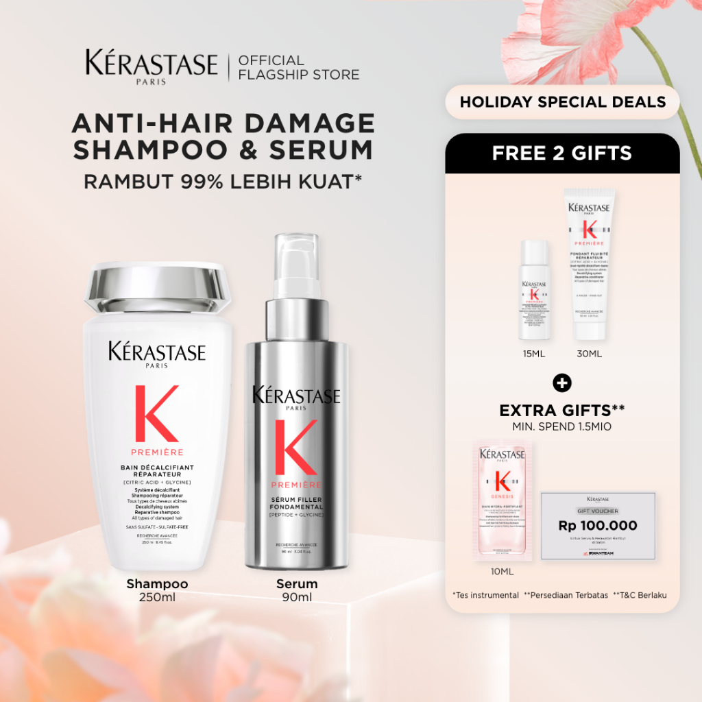 Kerastase Premiere Anti Damaged Duo - Bain Premiere 250ml Shampoo Rambut Rusak & Serum Premiere 90ml