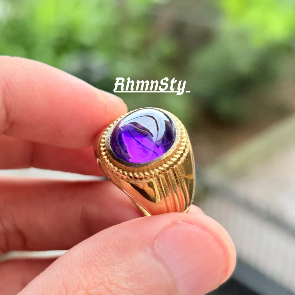 cincin Batu kecubung kristal