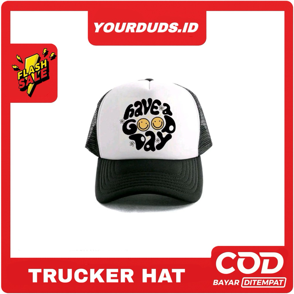 Topi Trucker TOPI JARING HV A GOOD DAY PREMIUM Aksesoris Fashion Anak Muda hat