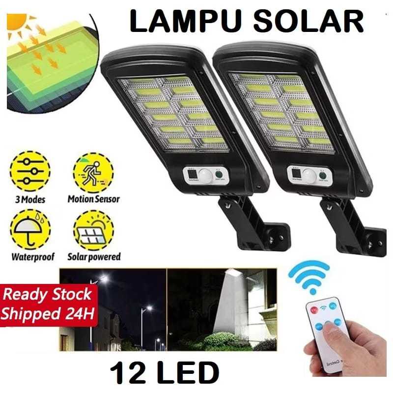 Lampu Solar 12 LED Tenaga Surya WATERPROOF + REMOT