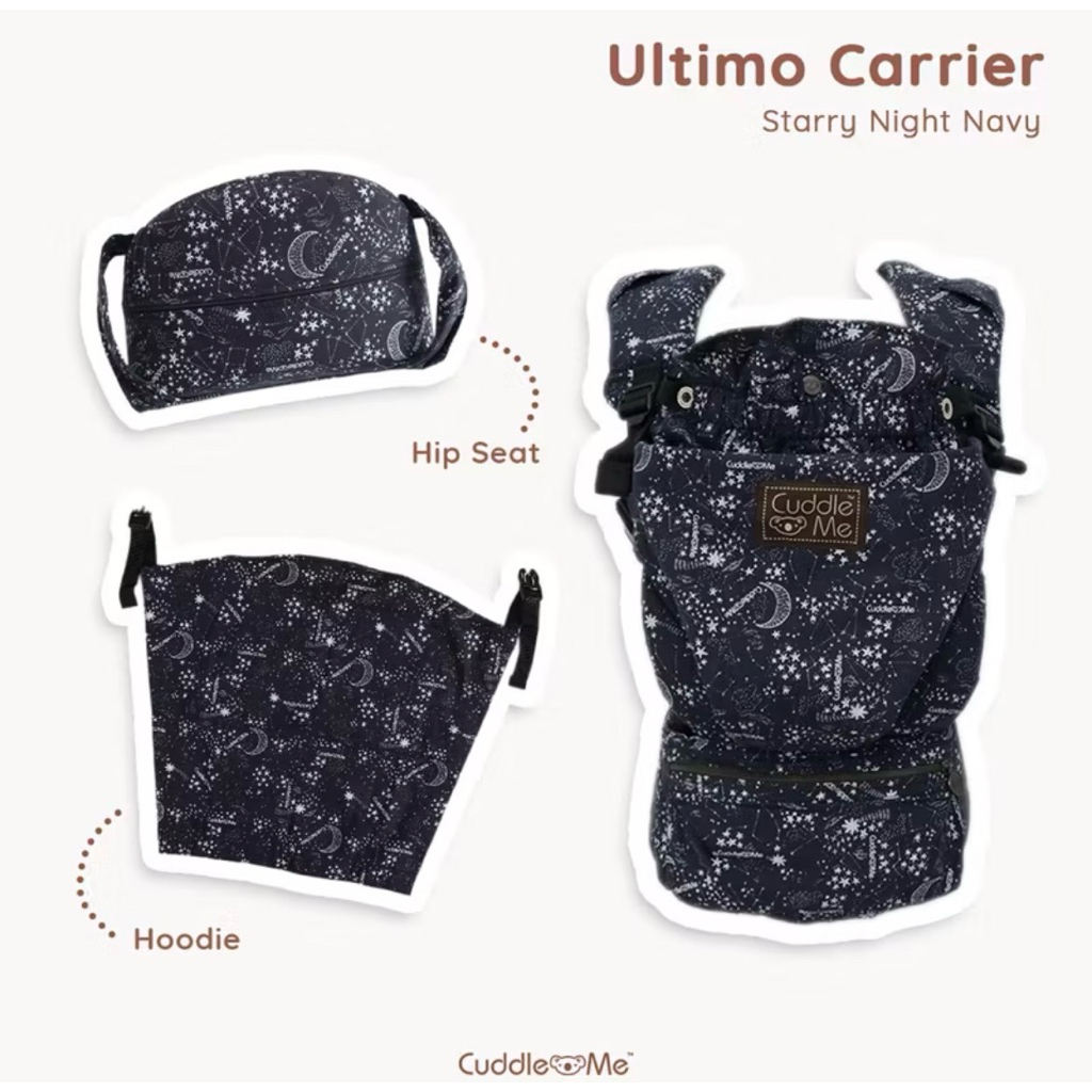 Preloved PL Gendongan Bayi Depan CUDDLE ME ULTIMO CARRIER warna Starry Night Navy