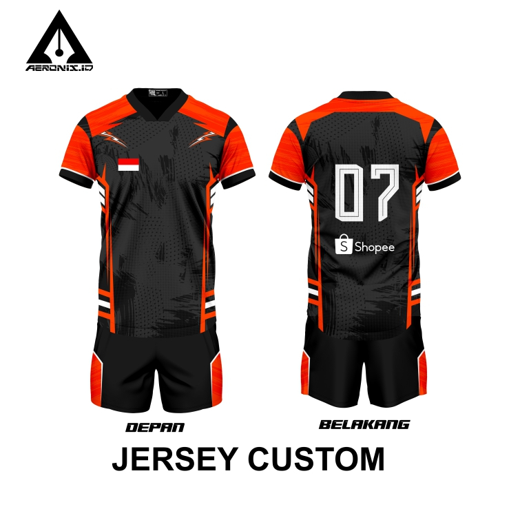 Jersey Futsal Kaos Voli Full Printing Satuan Cewek / Cowok Desain Custom