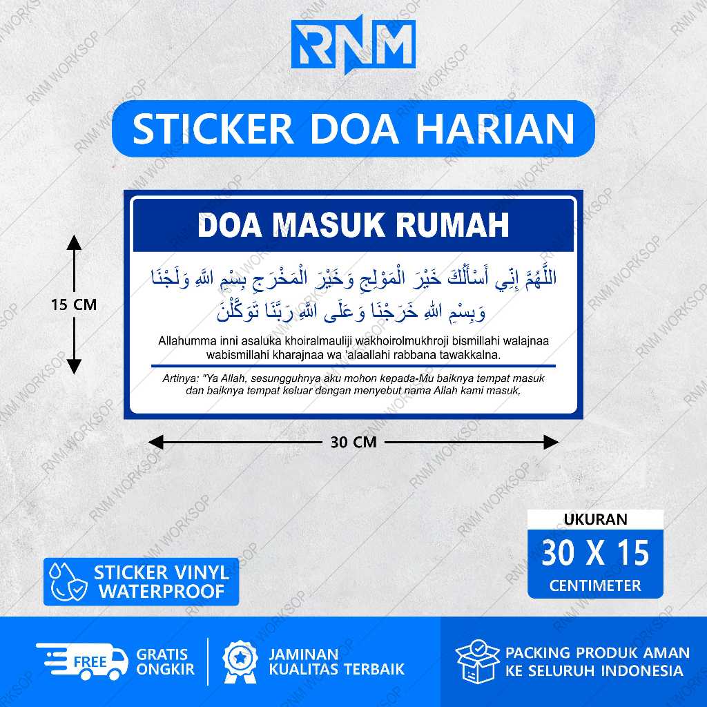 STICKER DOA MASUK RUMAH 30 X 15