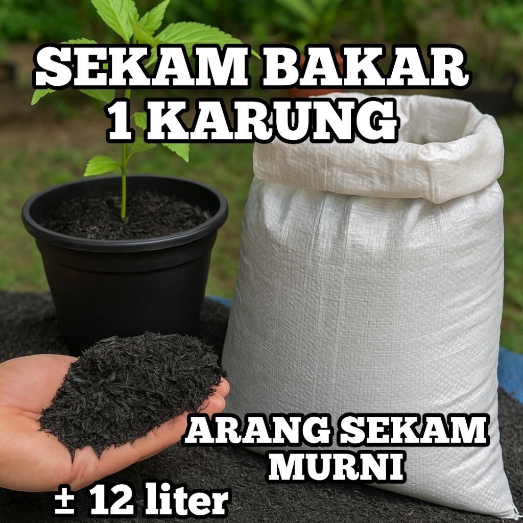Sekam Bakar/Arang Sekam 1 Karung Volume ±12 Liter