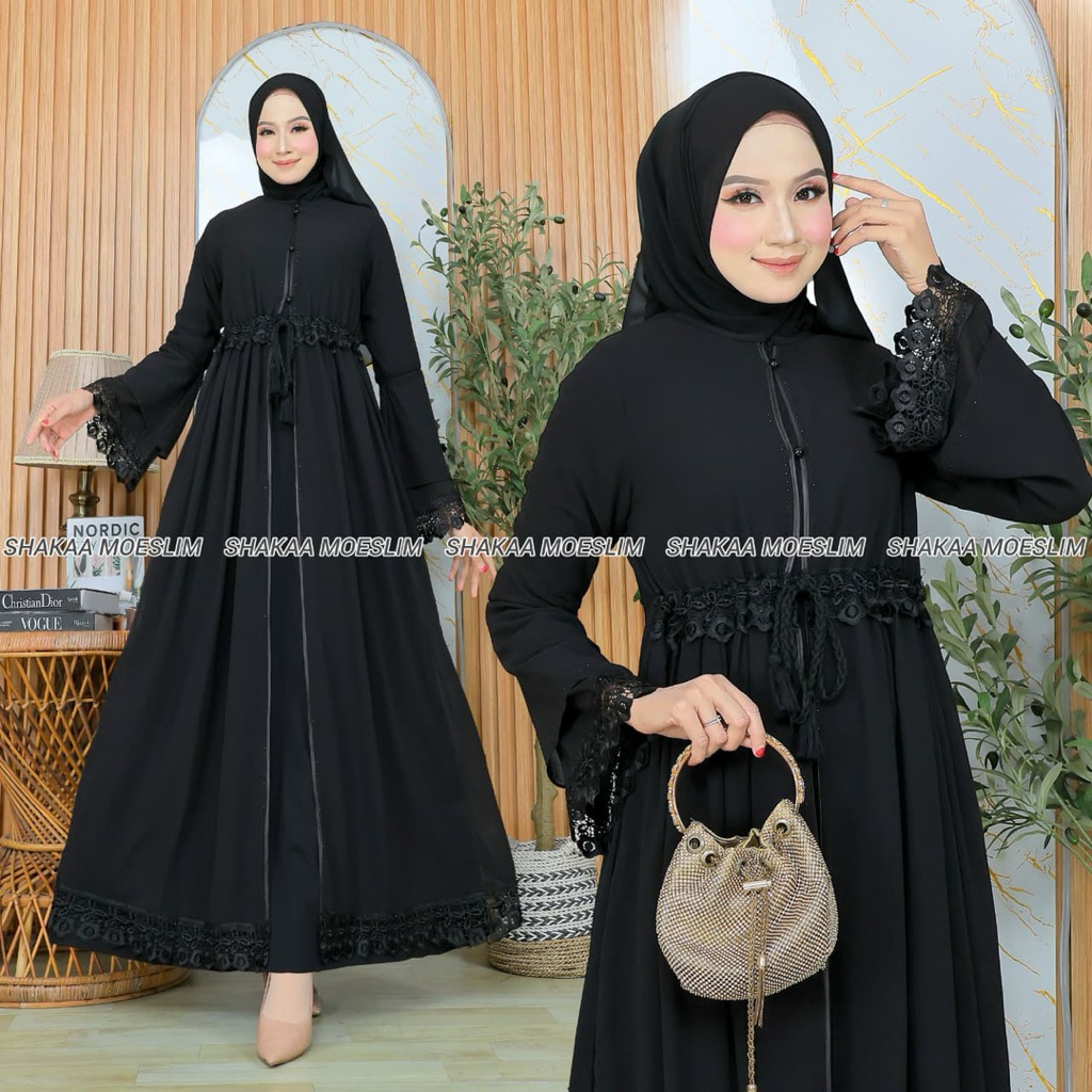 Zahiya Abaya - Abaya hitam turki abaya arab gamis hitam elagant dress wanita remaja