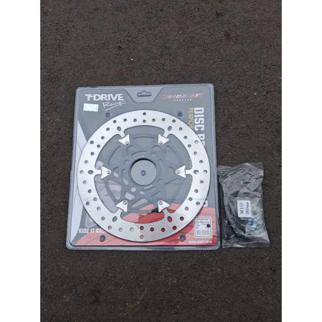 DISC PIRINGAN CAKRAM RIDE IT T-DRIVE 260MM MIO SPORTY SMILE SOUL FINO NOUVO XEON MIO J GT PLUS BREKE