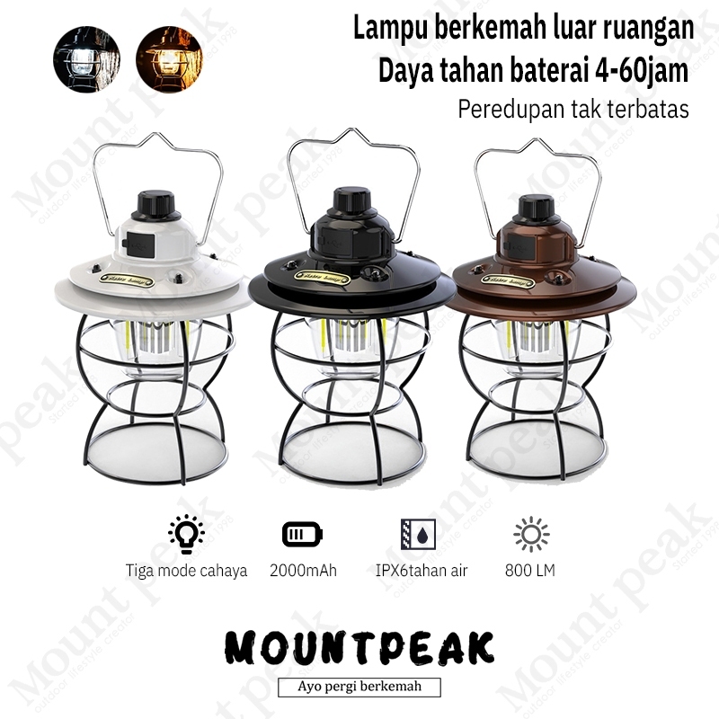 2000MAH Lampu Tenda Lampu Tenda Rechargeable Lampu Tenda Vintage