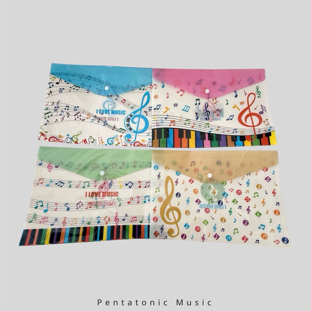 Map Kertas A4 Musik Button Plastic Folder Musical Tempat File Dokumen Not Balok
