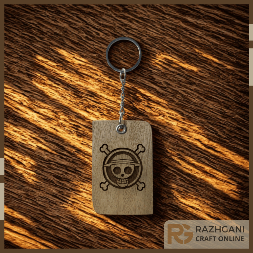 Gantungan kunci kayu grafir emoji ganci ukir cnc