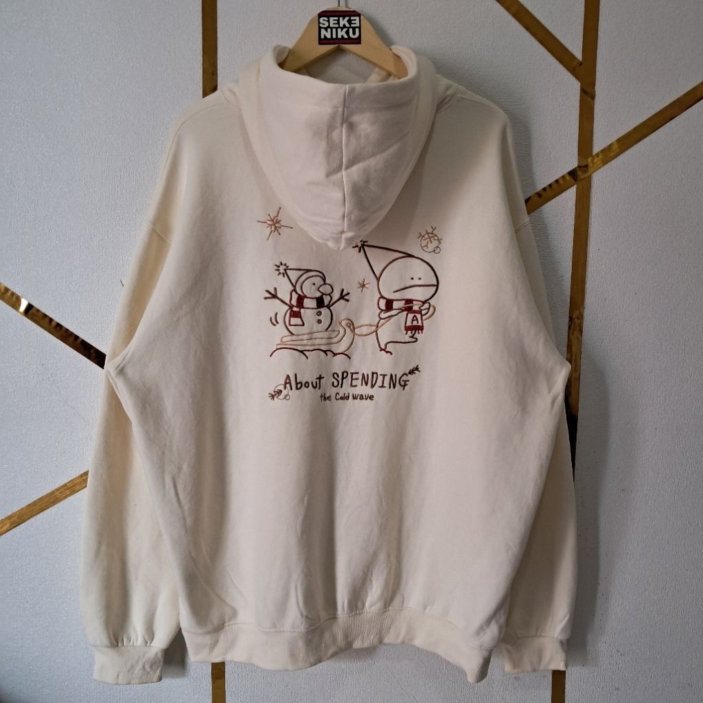 Hoodie CPGN COMPAGNO STUDIO Backit Bordir bahan fleece tebal lembut