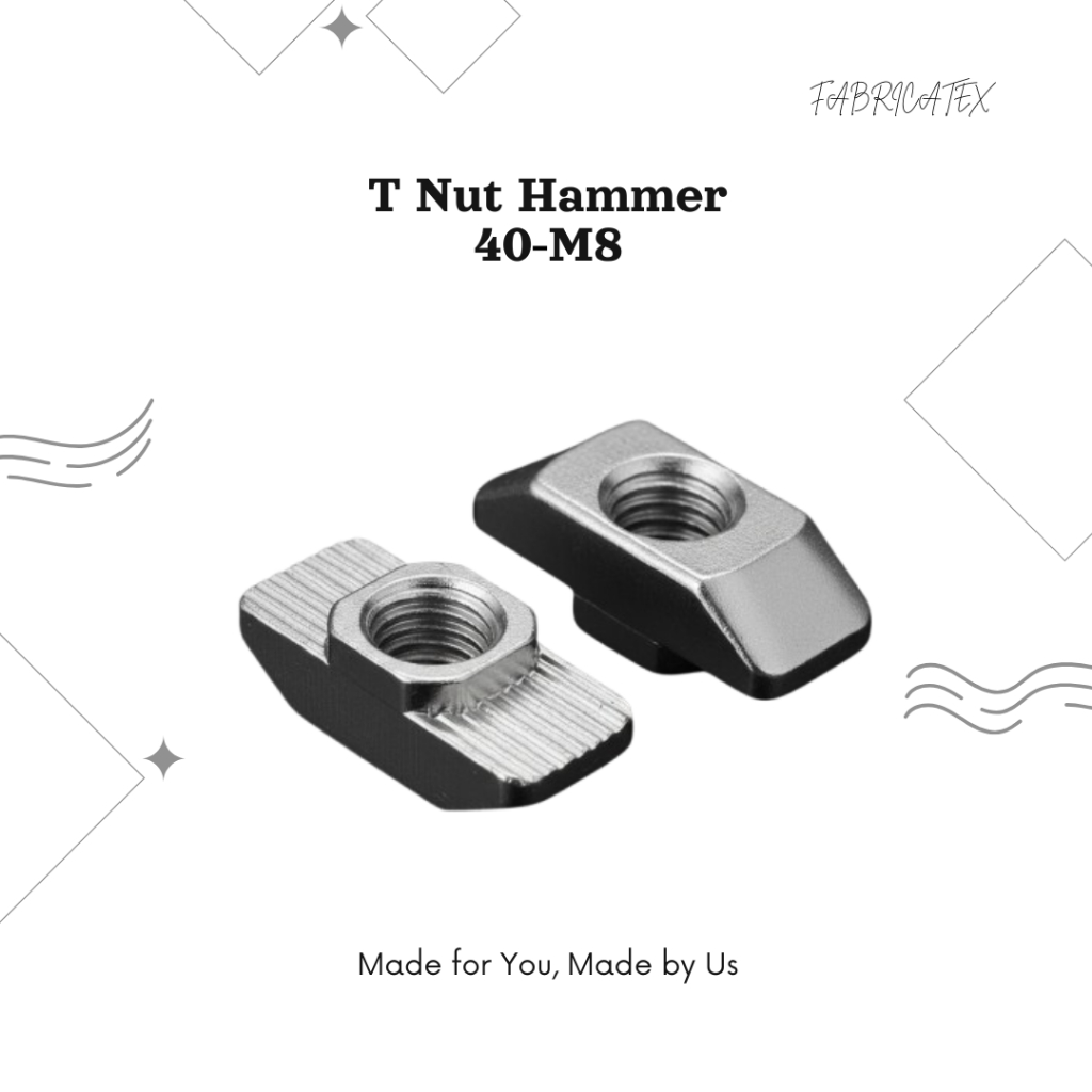 Mur T-Nut M8 Hammer Aluminium Profile 40 Series (T Slot Nut 40-M8) - High Quality - Stainless Steel 