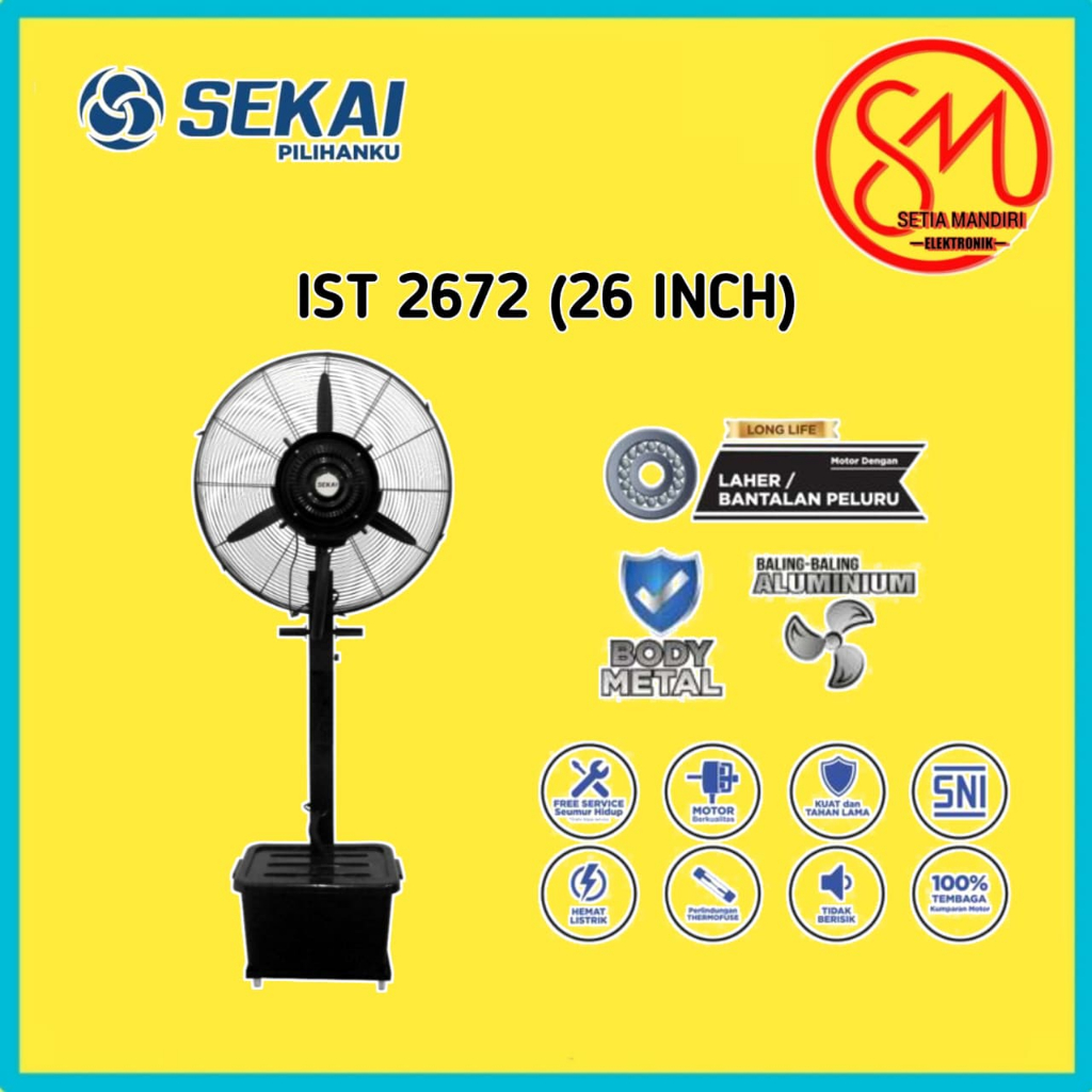 SEKAI Kipas Angin Tornado Industri Misty Fan Kipas Kabut Embun 20 / 26 / 30 inch