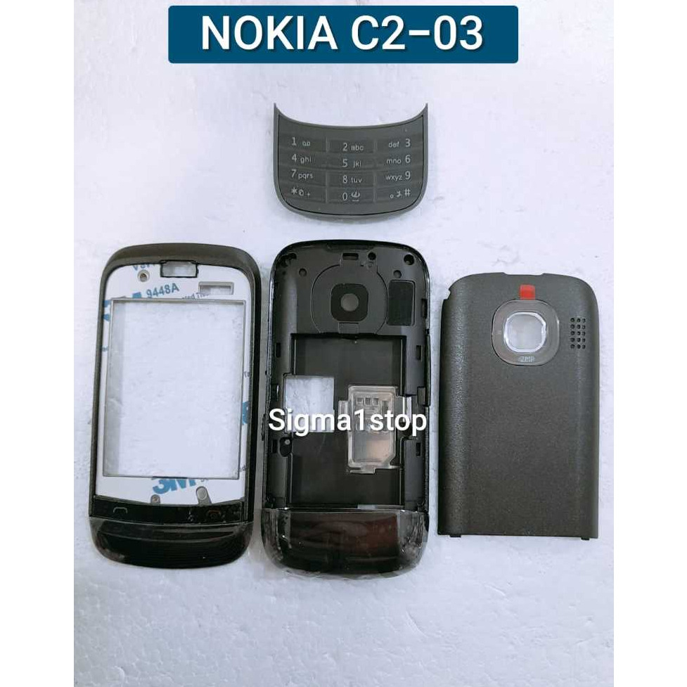 NOKIA C2-03  CASING FULL SET + TULANG NOKIA C2 03  HOUSING  KESING NOKIA JADUL