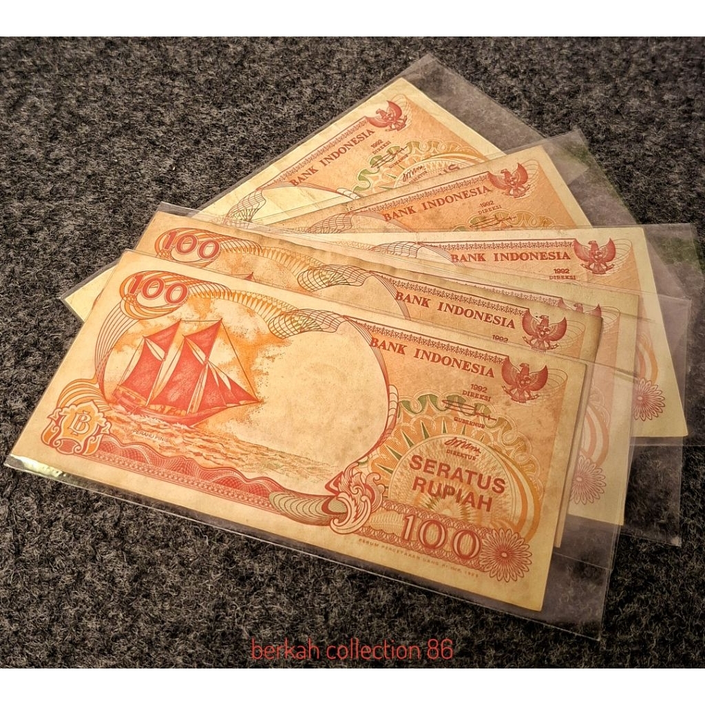 uang kuno 100 rupiah kapal pinisi tahun 1992