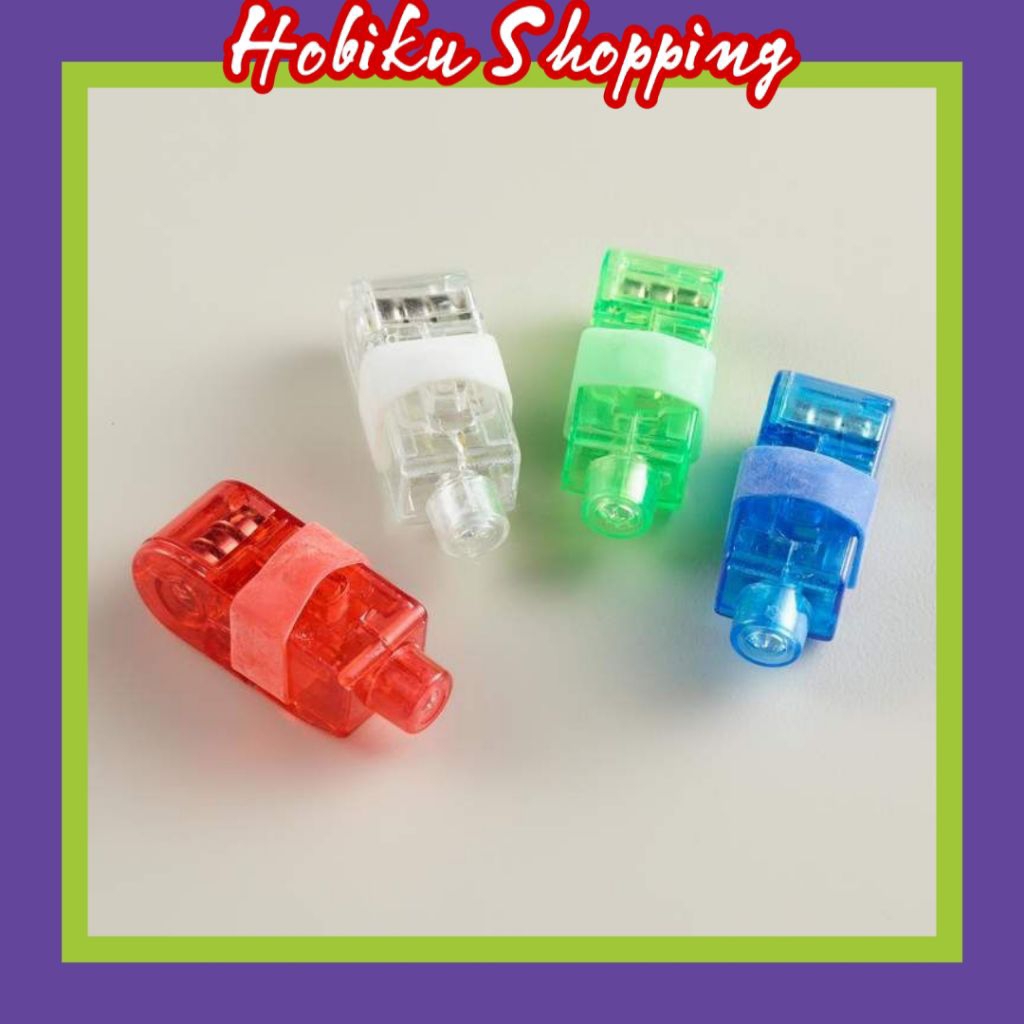Mainan Lampu Senter Jari Mini Led Finger Cincin Lampu Warna Warni untuk Anak-anak dan Pesta