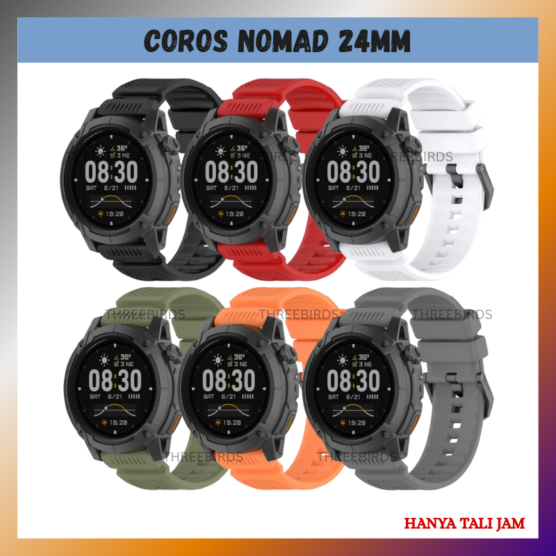 Strap Coros Nomad 24mm SIlicon Rubber Universal Strap - Tali Jam Coros Nomad 24mm Premium Rubber Str