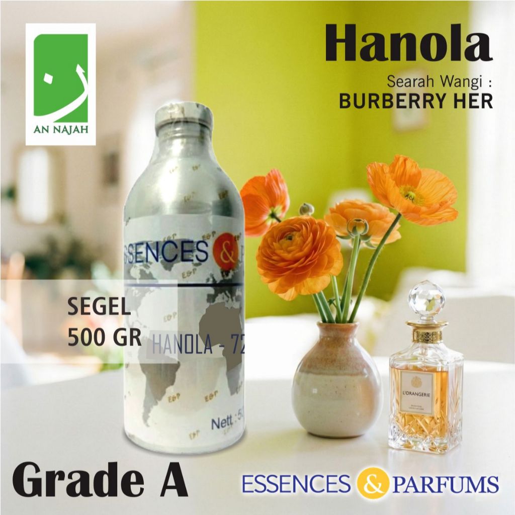 HANOLA | Grade A | Searah Wangi Burberri Her | Essences & Parfums | 500gr Segel