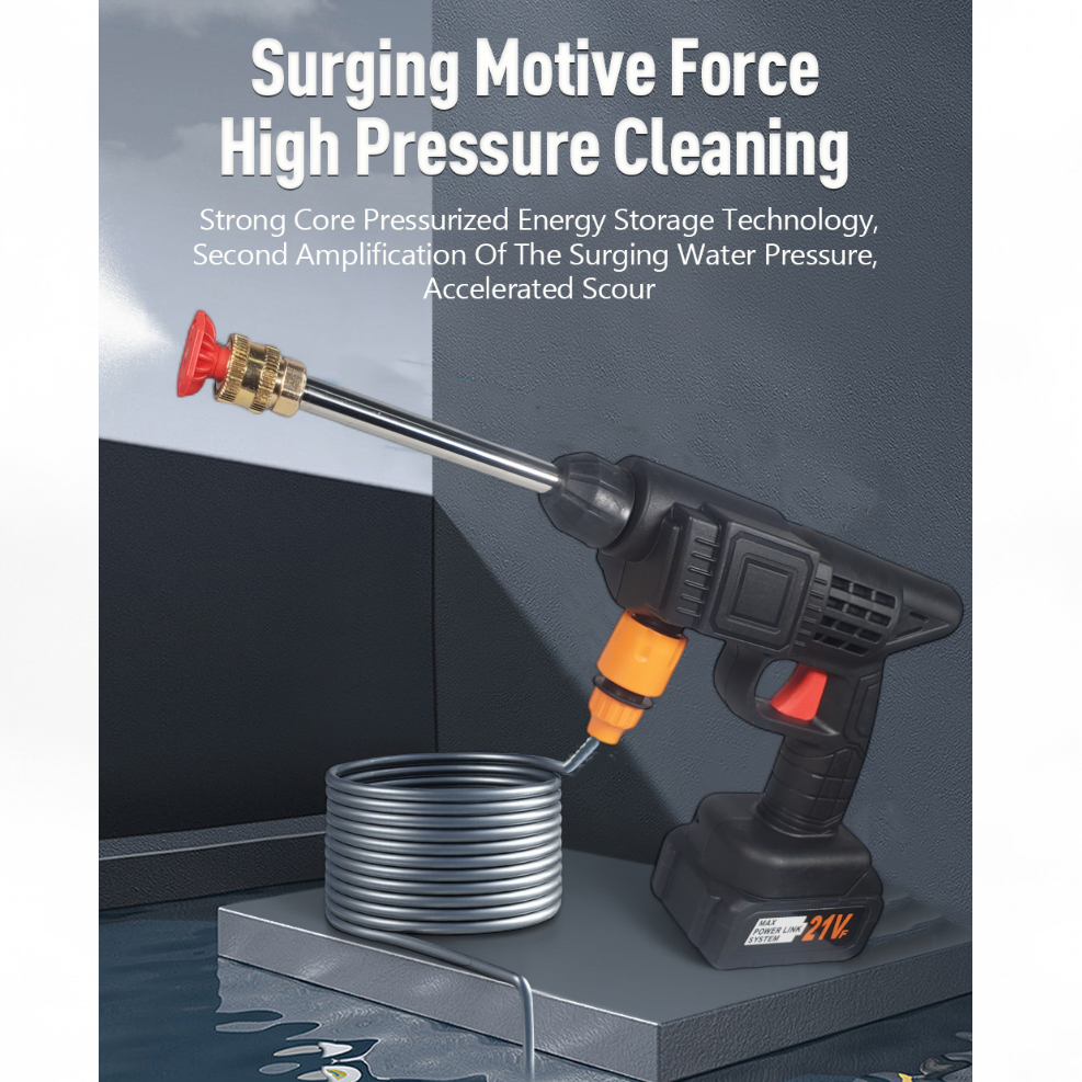 Jet Cleaner High Pressure Water Gun Semprotan Air Cuci Mobil Motor Baterai Tekanan Tinggi 30 Bar TH2