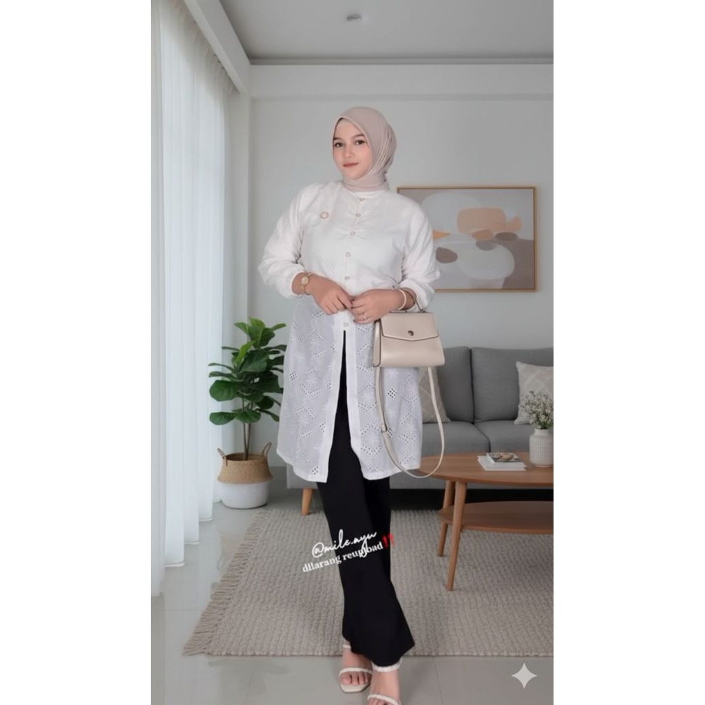 Nagita Tunik Kebaya Moderen /Tunik Kebaya katun bordir